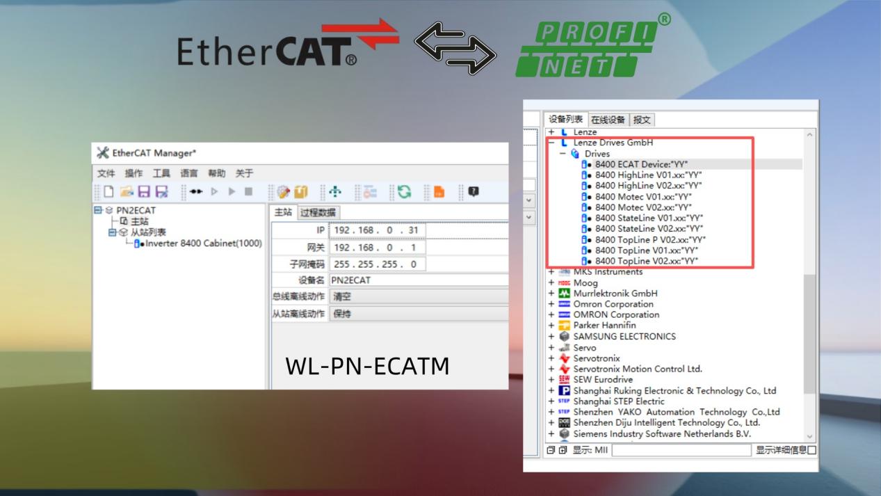 稳联技术Profinet转EtherCAT协议转换网关在伦茨i500变频器实时控制中的应用配置 图片 5