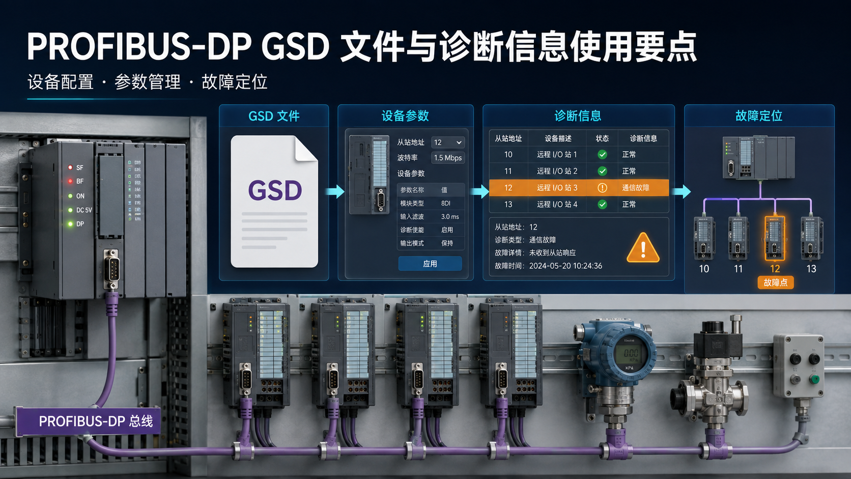 PROFIBUS-DP GSD 文件与诊断信息使用要点